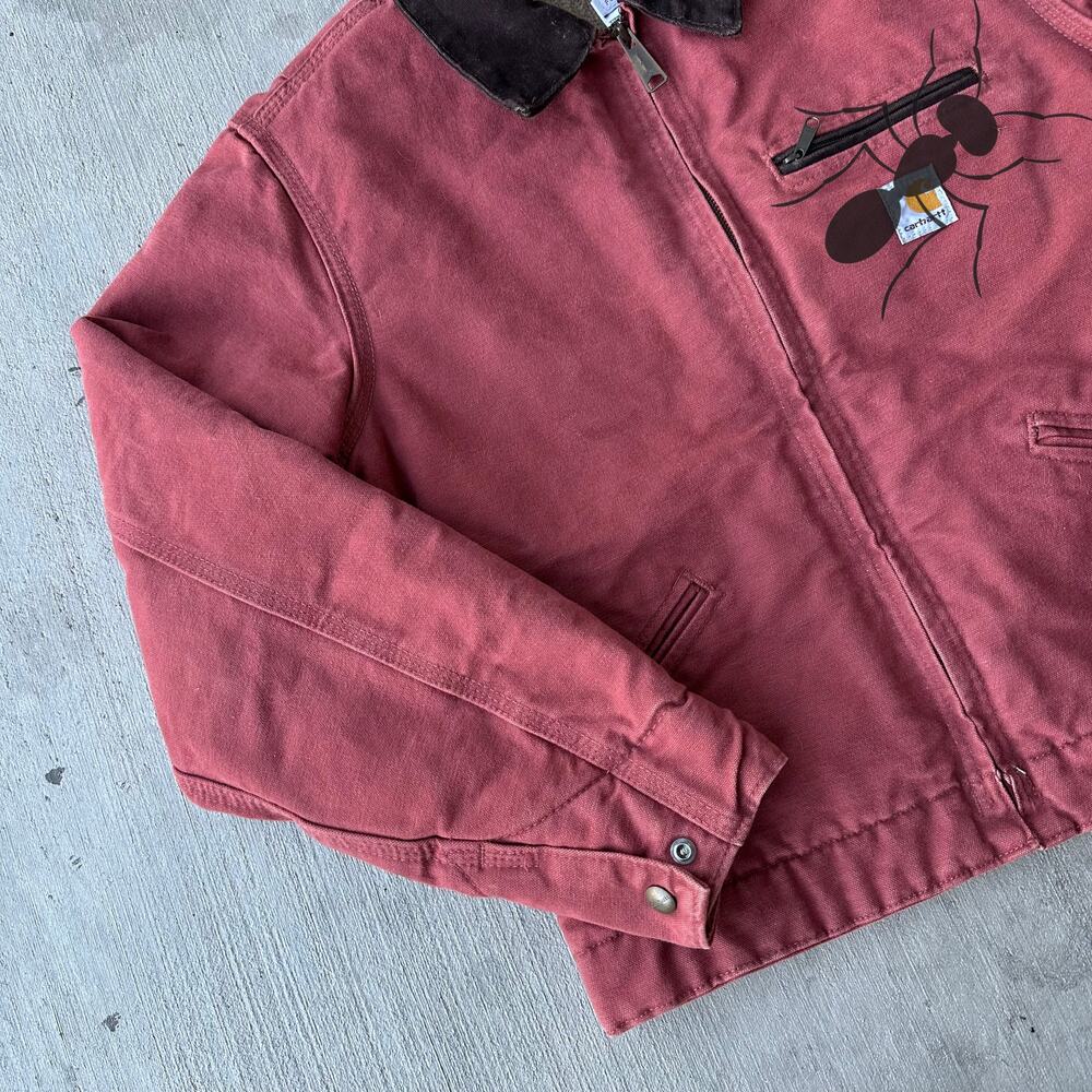 Vintage Y2K Carhartt WOMENS WJ097 VRS pink Detroit work wear jacket - Picture 2 of 8